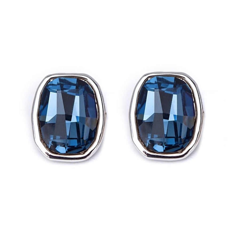 ast Pair Montana Swarovski Crystal Stud Earrings – 16x12mm – Silver Tone – NWT